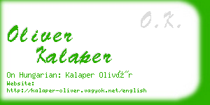 oliver kalaper business card